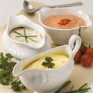 Assorted sauces.